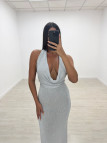 VESTIDO SAMIA LARGO PLATA VESTIDO SAMIA LARGO PLATA
